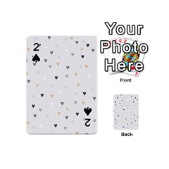 Grey Hearts Print Romantic Playing Cards 54 Designs (mini) by Lullaby