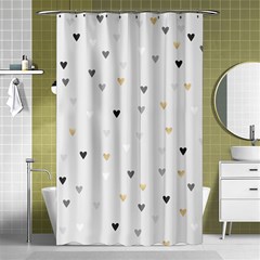 Grey Hearts Print Romantic Shower Curtain 48  X 72  (small)  by Lullaby