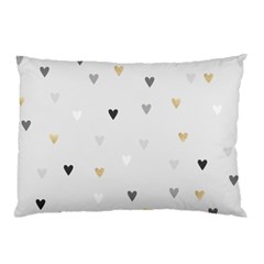 Grey Hearts Print Romantic Pillow Case (two Sides) by Lullaby