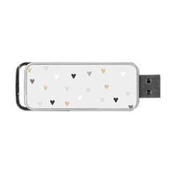 Grey Hearts Print Romantic Portable Usb Flash (two Sides) by Lullaby