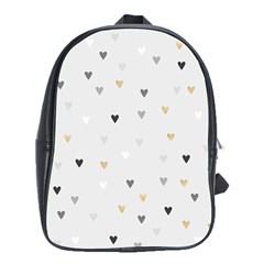 Grey Hearts Print Romantic School Bag (xl) by Lullaby