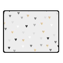 Grey Hearts Print Romantic Double Sided Fleece Blanket (small)  by Lullaby