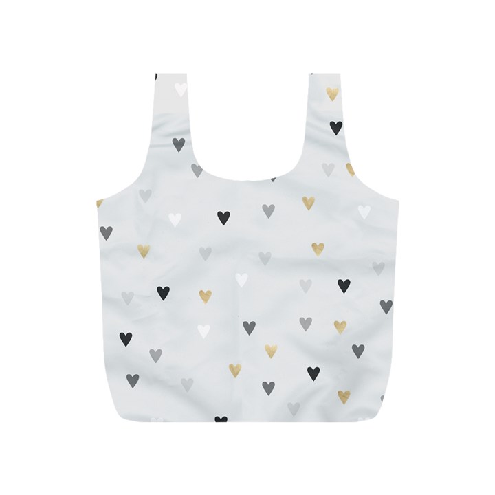 grey hearts print romantic Full Print Recycle Bag (S)