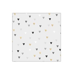 Grey Hearts Print Romantic Satin Bandana Scarf by Lullaby