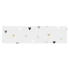 Grey Hearts Print Romantic Satin Scarf (oblong) by Lullaby