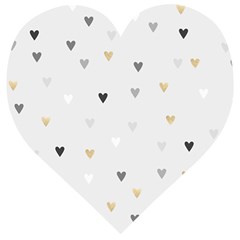 Grey Hearts Print Romantic Wooden Puzzle Heart by Lullaby