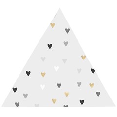 Grey Hearts Print Romantic Wooden Puzzle Triangle by Lullaby