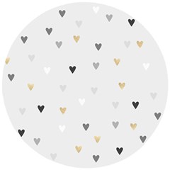 Grey Hearts Print Romantic Wooden Puzzle Round by Lullaby