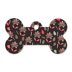 Zappwaits Flowers Dog Tag Bone (two Sides) by zappwaits