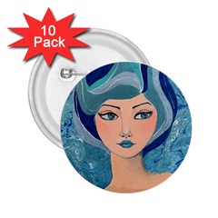 Blue Girl 2 25  Buttons (10 Pack)  by CKArtCreations