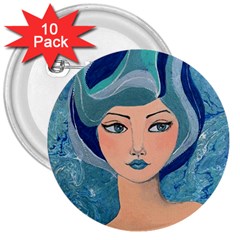 Blue Girl 3  Buttons (10 Pack)  by CKArtCreations