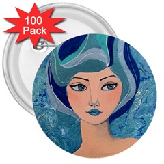 Blue Girl 3  Buttons (100 Pack)  by CKArtCreations