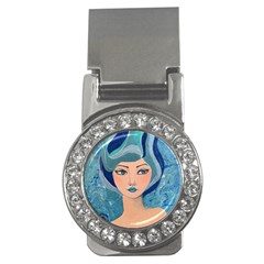 Blue Girl Money Clips (cz)  by CKArtCreations