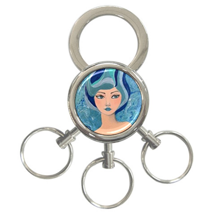 Blue Girl 3-Ring Key Chain