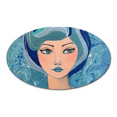 Blue Girl Oval Magnet by CKArtCreations