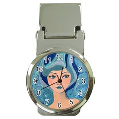 Blue Girl Money Clip Watches by CKArtCreations