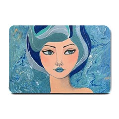 Blue Girl Small Doormat  by CKArtCreations