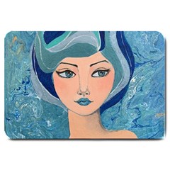 Blue Girl Large Doormat  by CKArtCreations