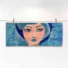 Blue Girl Hand Towel by CKArtCreations