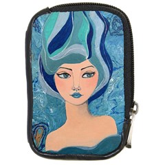 Blue Girl Compact Camera Leather Case by CKArtCreations