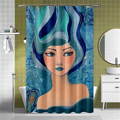 Blue Girl Shower Curtain 48  X 72  (small)  by CKArtCreations