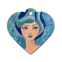 Blue Girl Dog Tag Heart (one Side) by CKArtCreations