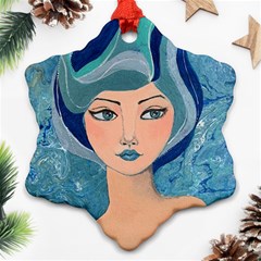 Blue Girl Snowflake Ornament (two Sides) by CKArtCreations