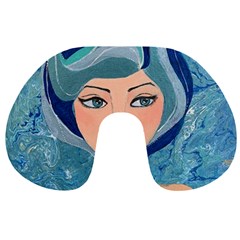 Blue Girl Travel Neck Pillow by CKArtCreations