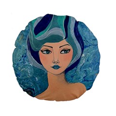 Blue Girl Standard 15  Premium Flano Round Cushions by CKArtCreations