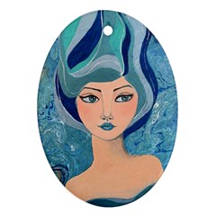 Blue Girl Ornament (oval) by CKArtCreations