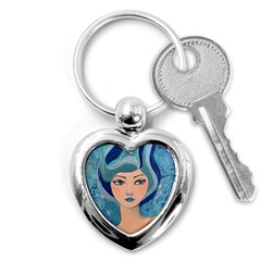 Blue Girl Key Chain (heart) by CKArtCreations