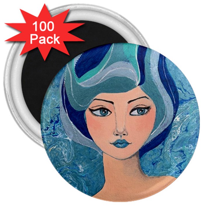 Blue Girl 3  Magnets (100 pack)