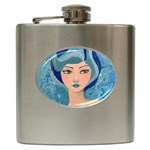 Blue Girl Hip Flask (6 oz) Front