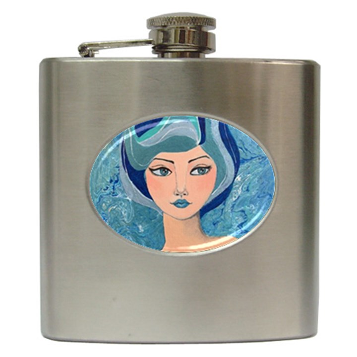 Blue Girl Hip Flask (6 oz)