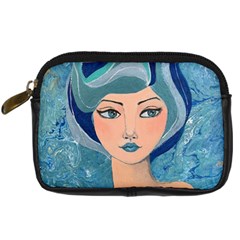 Blue Girl Digital Camera Leather Case by CKArtCreations