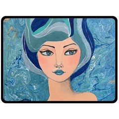 Blue Girl Double Sided Fleece Blanket (large)  by CKArtCreations