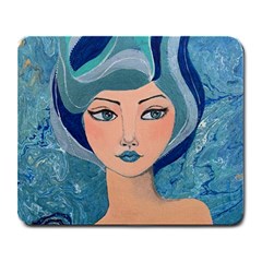 Blue Girl Large Mousepads by CKArtCreations