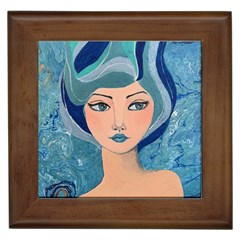 Blue Girl Framed Tile by CKArtCreations