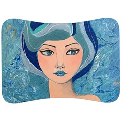 Blue Girl Velour Seat Head Rest Cushion by CKArtCreations