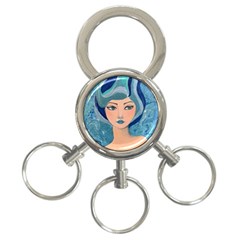 Blue Girl 3-ring Key Chain by CKArtCreations