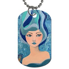 Blue Girl Dog Tag (two Sides) by CKArtCreations