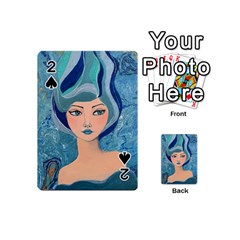 Blue Girl Playing Cards 54 Designs (mini) by CKArtCreations