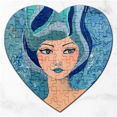 Blue Girl Jigsaw Puzzle (heart) by CKArtCreations