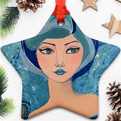 Blue Girl Star Ornament (two Sides) by CKArtCreations