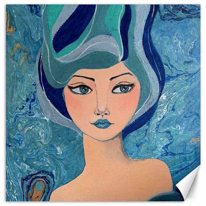 Blue Girl Canvas 20  x 20 