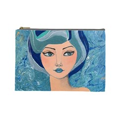 Blue Girl Cosmetic Bag (large) by CKArtCreations