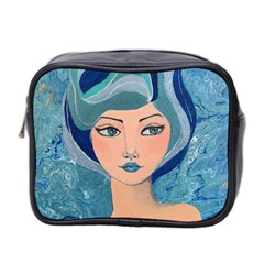 Blue Girl Mini Toiletries Bag (two Sides) by CKArtCreations