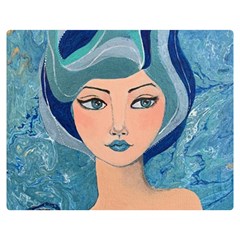 Blue Girl Double Sided Flano Blanket (medium)  by CKArtCreations