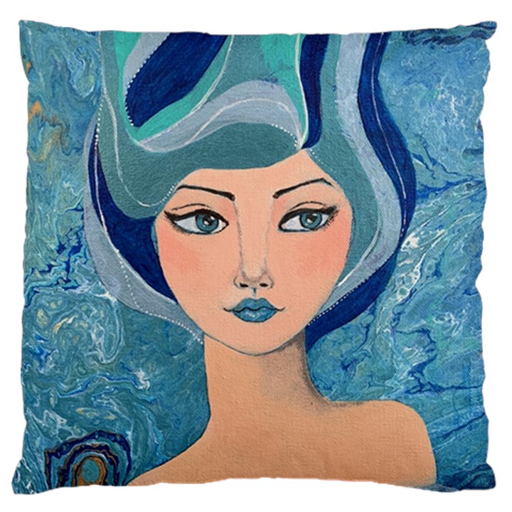 Blue Girl Large Cushion Case (Two Sides)