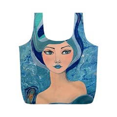 Blue Girl Full Print Recycle Bag (m) by CKArtCreations